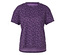 Lila Kurzarmshirt mit Tiermuster.