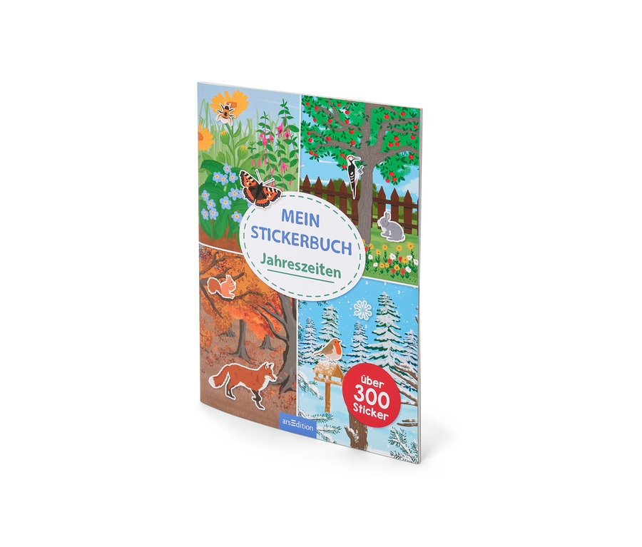 Das Stickerbuch »Jahreszeiten« zeigt Illustrationen zu den vier Jahreszeiten.