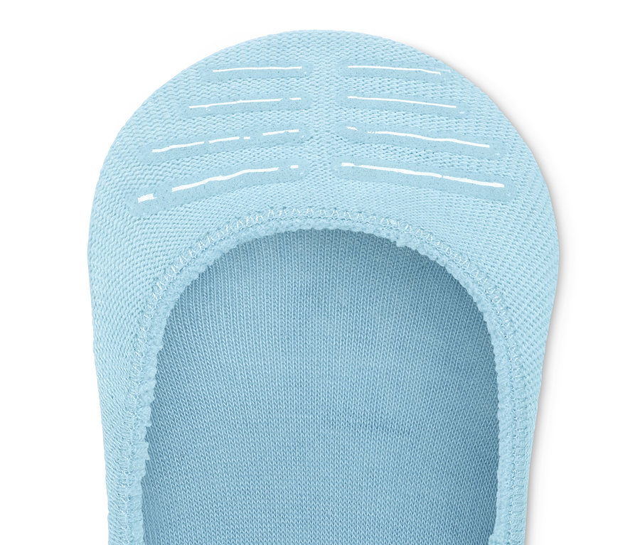 Nahaufnahme eines hellblauen 2 Paar Sneaker-Füßlinge.