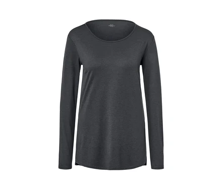 Graues Langarm-Yogashirt.
