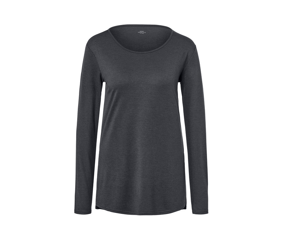Graues Langarm-Yogashirt.