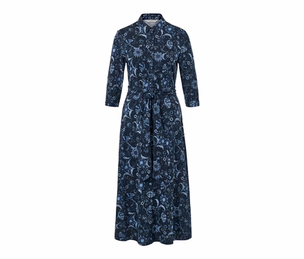Langes bedrucktes Jerseykleid.
