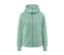 Geschlossene mintfarbene Kapuzen-Sweatjacke mit Reißverschluss in der Mitte.