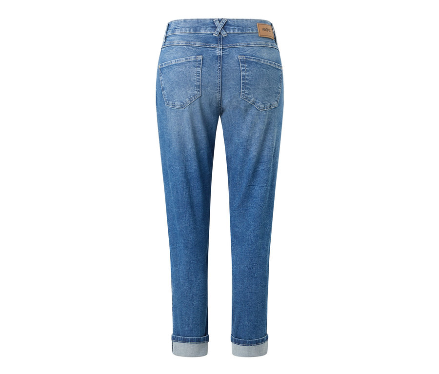 Rückansicht der hellblauen Angels Jeans »Darleen« Crop Turn Up 7/8.