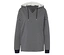 Gestreifter Hoodie in Marineblau und Weiss.