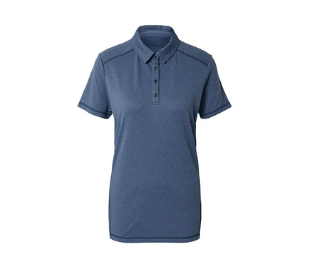 Dunkelblaues Funktions-Poloshirt.