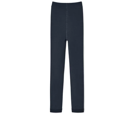 Dunkelblaue Leggings auf weißem Hintergrund.