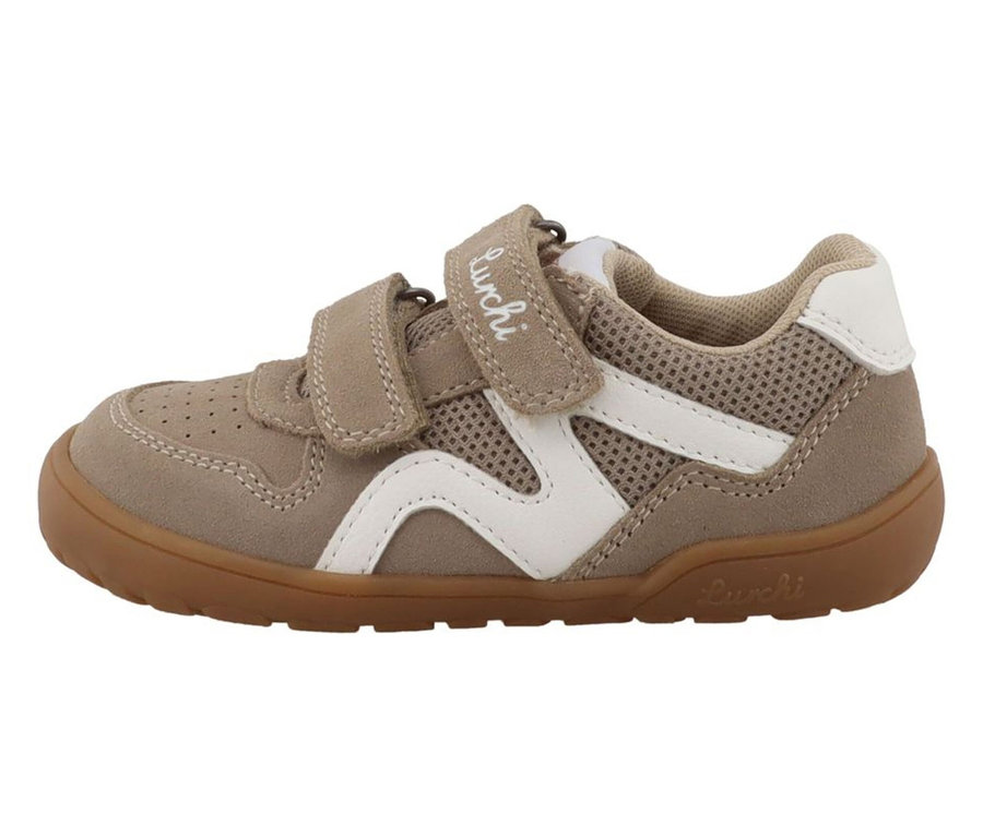 Ein einzelner LURCHI Jamin Barefoot, beige, Schuh der Größen 24-30 oder 31-35.