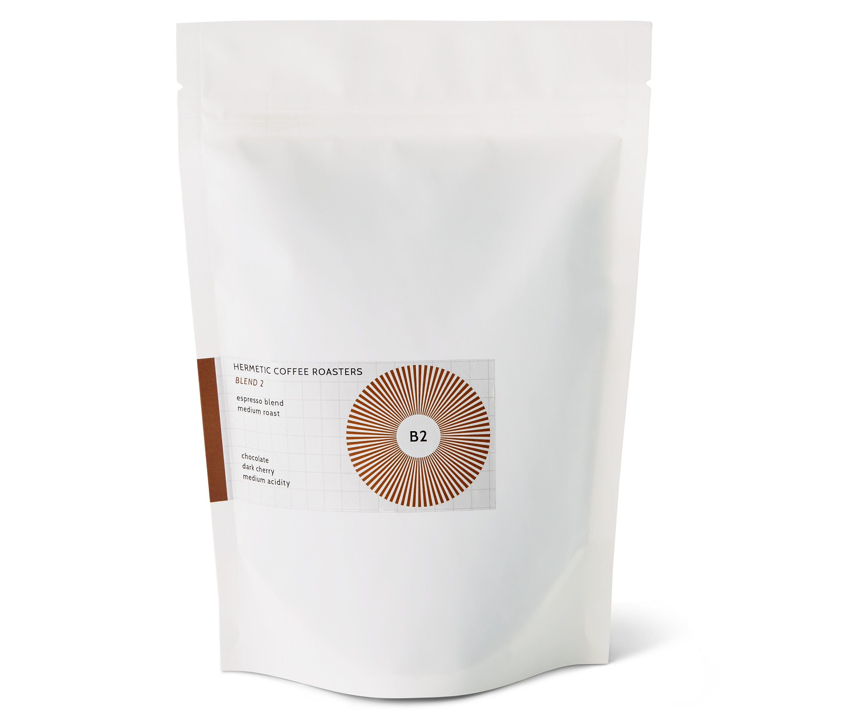 Eine Packung Hermetic - B2 Espresso - 250 g Ganze Bohne.