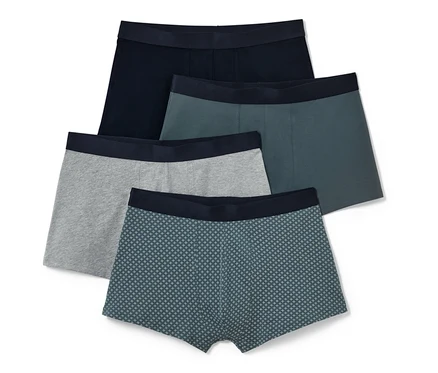 Vier Slipboxer: eine marineblaue, eine grüne, eine graue und eine blaugrüne mit Muster.