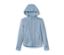 Blaue Kinder-Strickfleecejacke mit Reißverschluss und Kapuze.