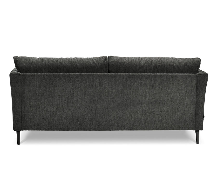 Rückansicht eines 3-Sitzer-Sofas, anthrazit.