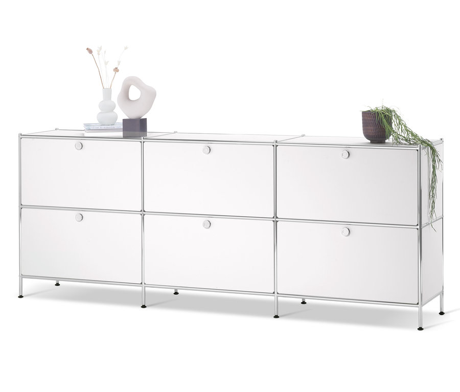 Weißes Sideboard »CN3« mit 6 Klappen.