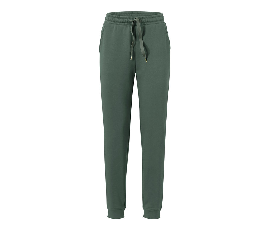 Eine grüne Loungewear-Hose mit Kordelzug.