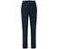 Dunkelblaue Hose mit Knopf und Taschen.