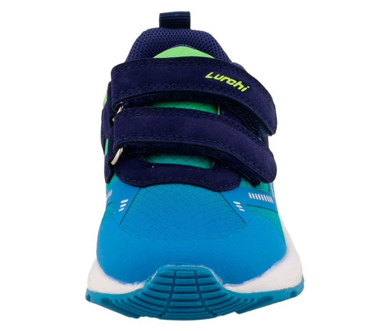 Nahaufnahme eines einzelnen blauen LURCHI Sneaker »Archie«.