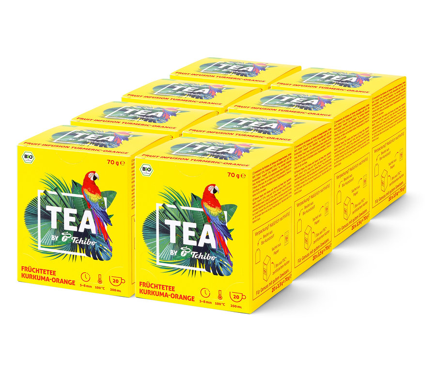 Mehrere gelbe Packungen