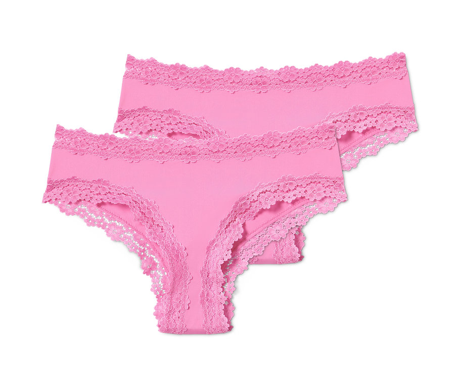 Zwei pinke Hipster mit Spitze.