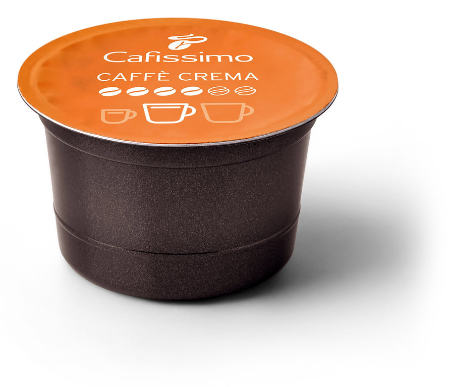 Nahaufnahme einer einzelnen Kapsel Cafissimo Caffè Crema vollmundig.