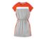 Grau-meliert-oranges Jerseykleid.