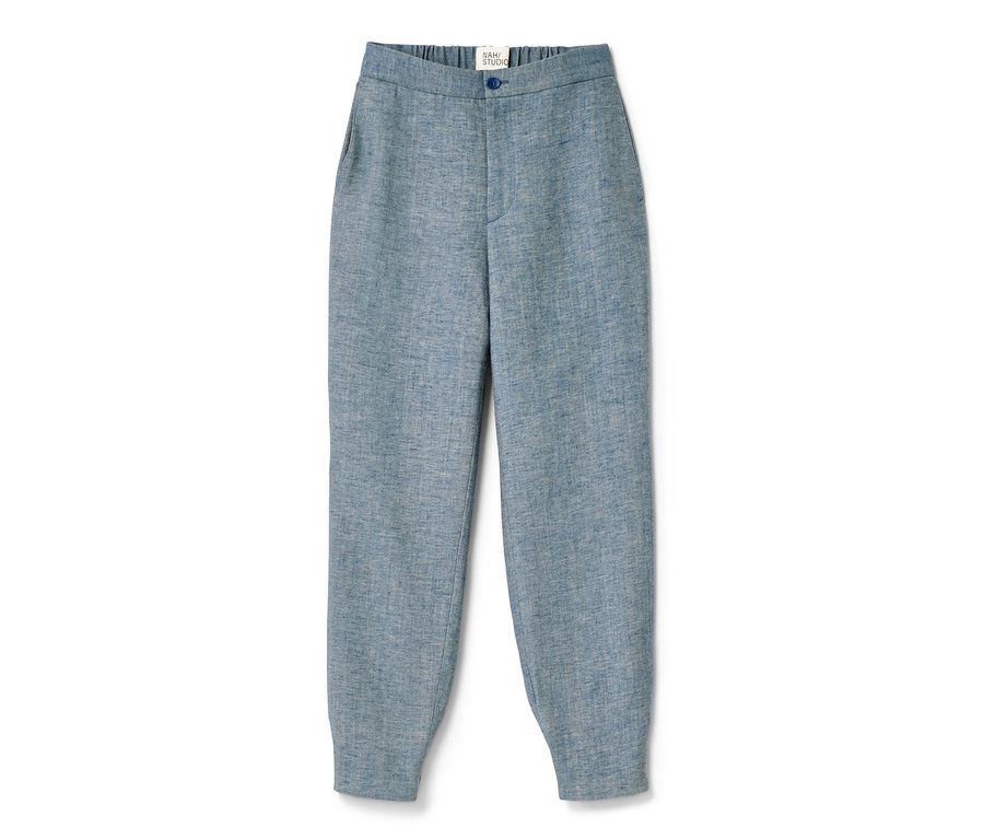 NAH/STUDIO Hose aus Baumwoll-Leinen-Mix, Ocean Blue.