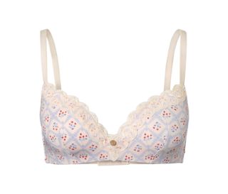 Creme mit Blumen-Alloverprint