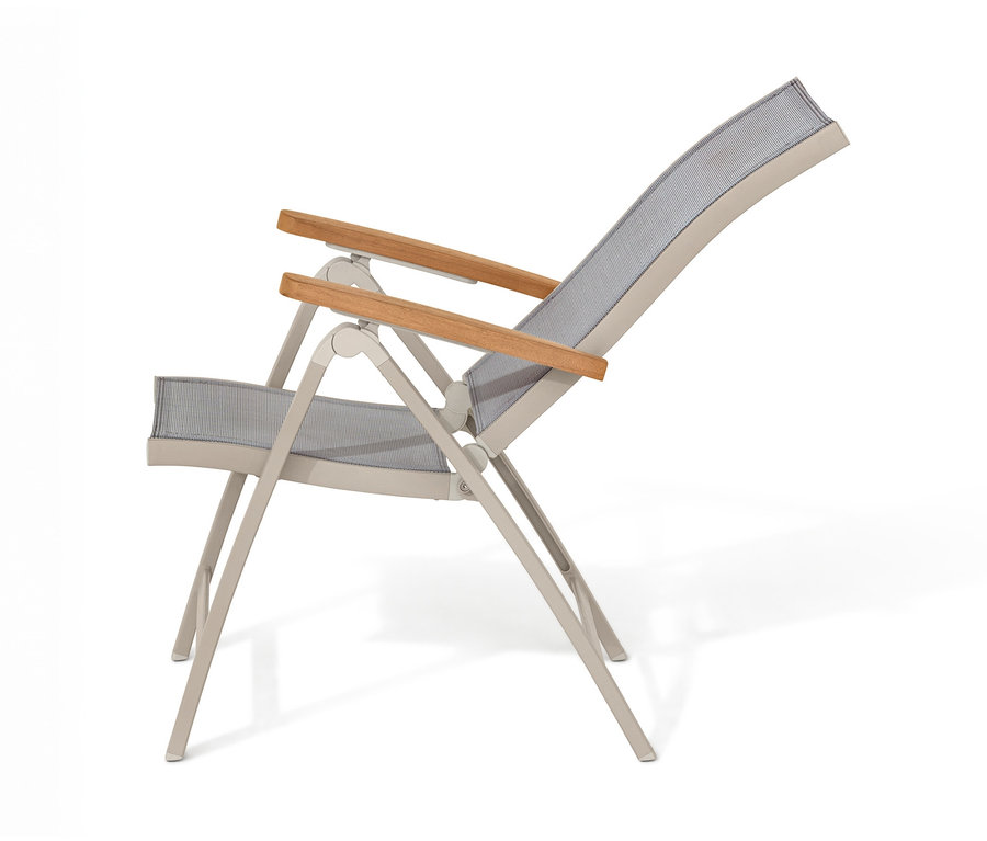 Seitenansicht eines Hochlehners »Liska« mit verstellbarer Rückenlehne.