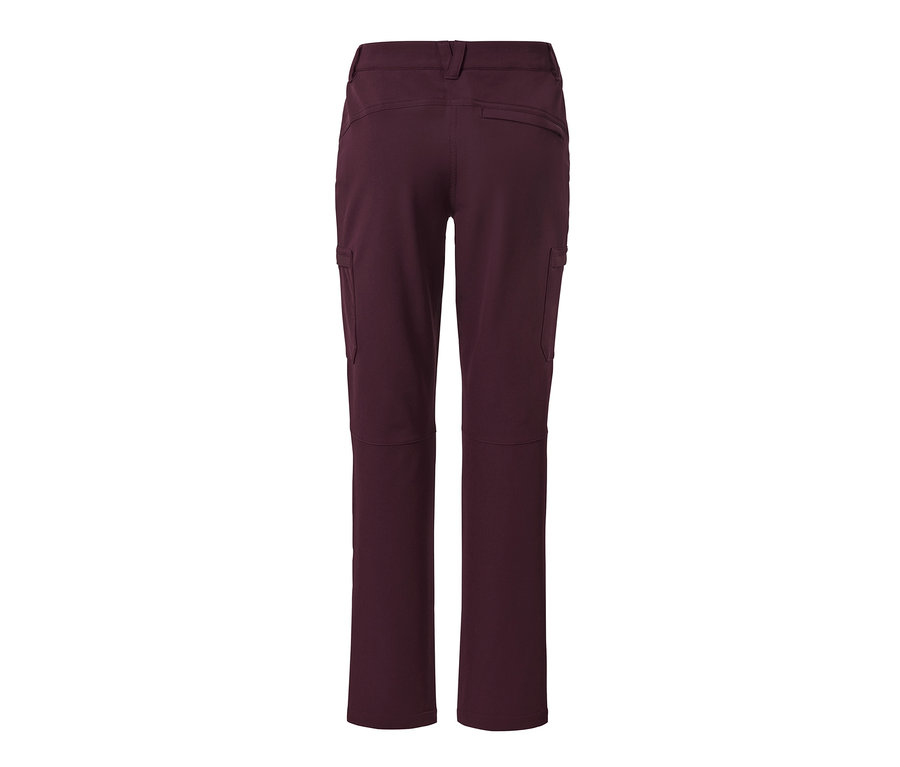 Dunkelrote Cargo-Softshellhose von hinten.