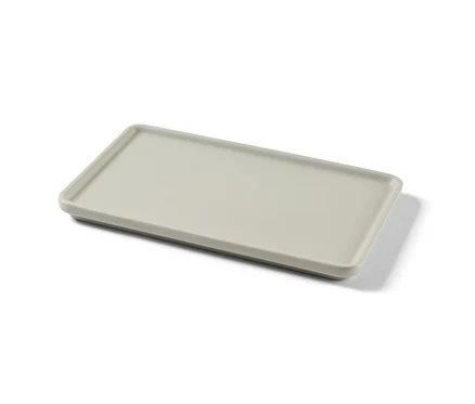 Rechteckiges Keramik-Tablett in Creme.