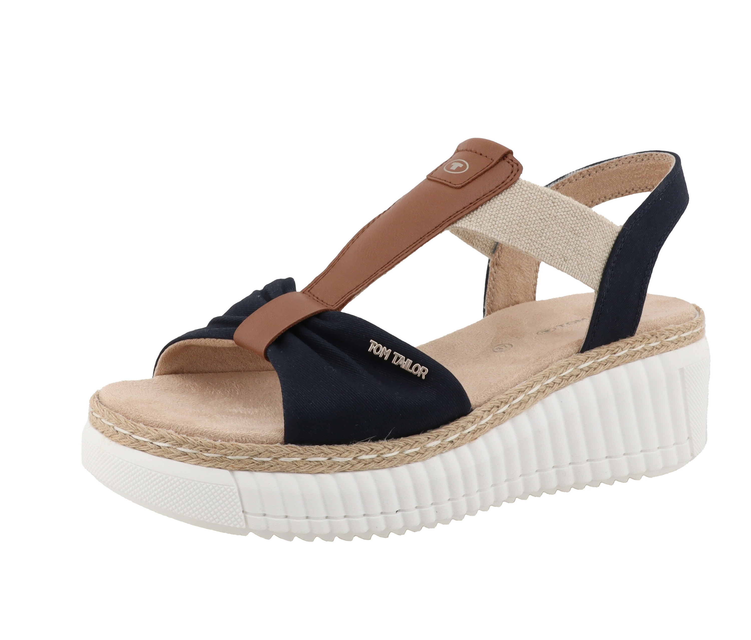 Tom Tailor Sandale, Textil/PU navy.