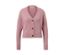 Rosa Grobstrick-Cardigan mit Knöpfen.