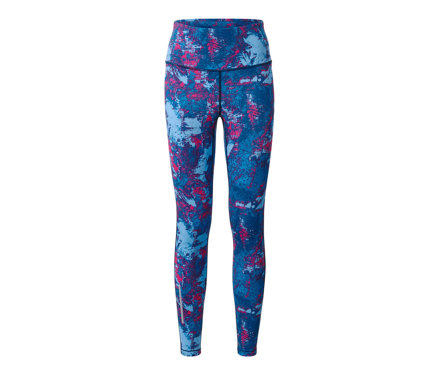 Detailansicht einer pink/blauen Sporttight.