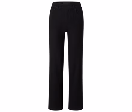 Schwarze Jeans mit geradem Bein.