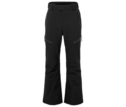 Schwarze Skihose mit Reißverschlusstaschen.