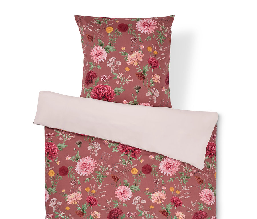 Microfaser-Bettwäsche in Normalgröße mit Blumenmuster.