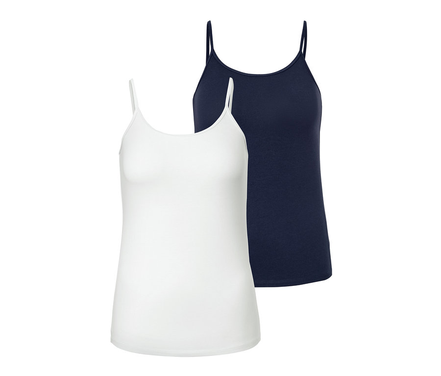 Zwei Hemdchen, ein weißes und ein dunkelblaues.