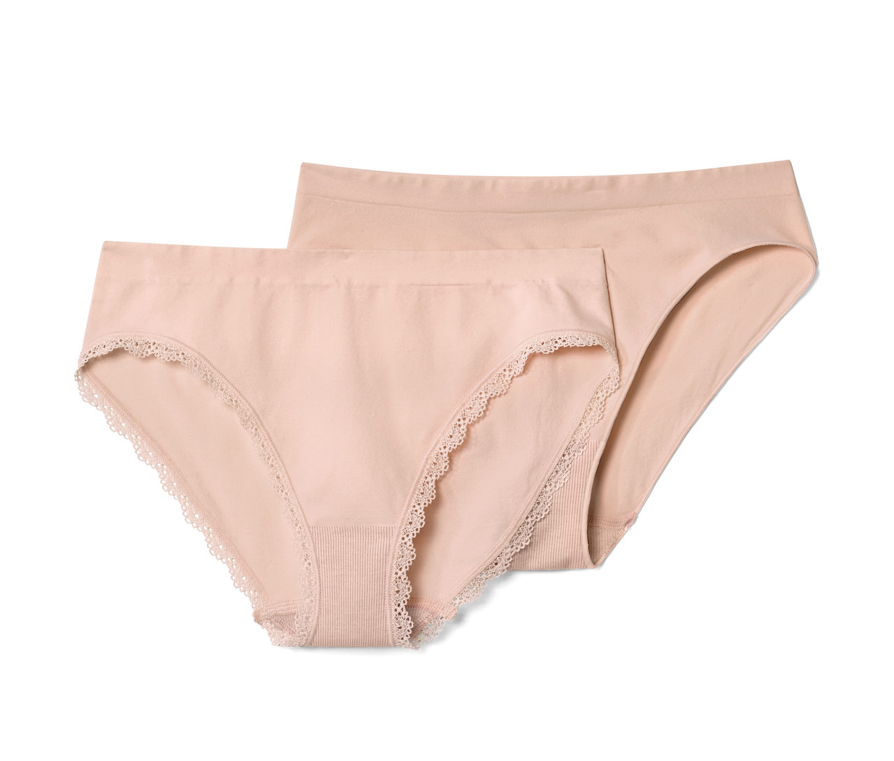 Zwei roséfarbene Seamless-Slips.