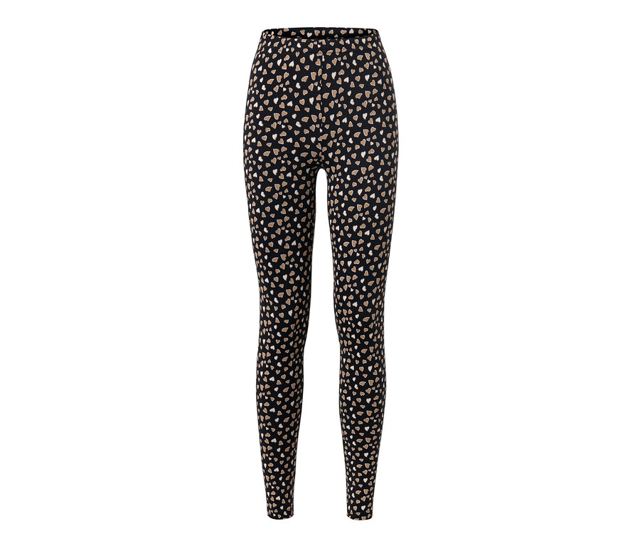 Schwarze Leggings mit Alloverprint aus Herzen.
