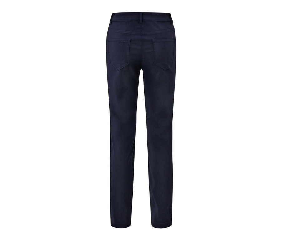 Dunkelblaue Bengalin-Hose von hinten.
