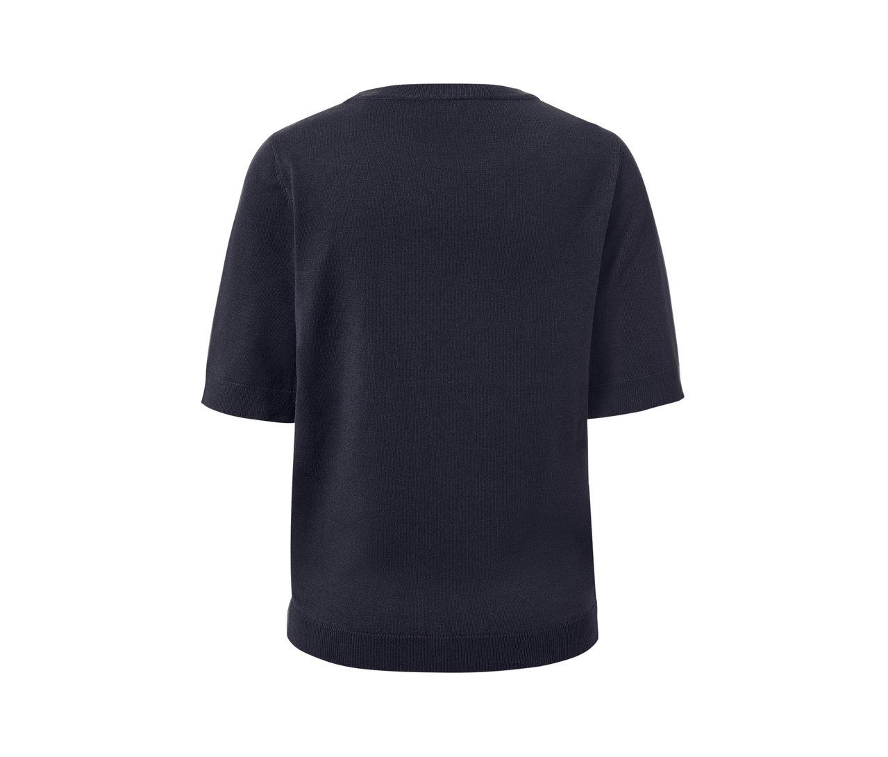 Detailansicht Feinstrickpullover, navy.