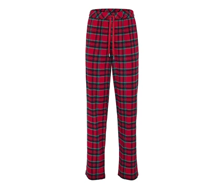 Rot karierte Hose mit rotem Kordelzug.
