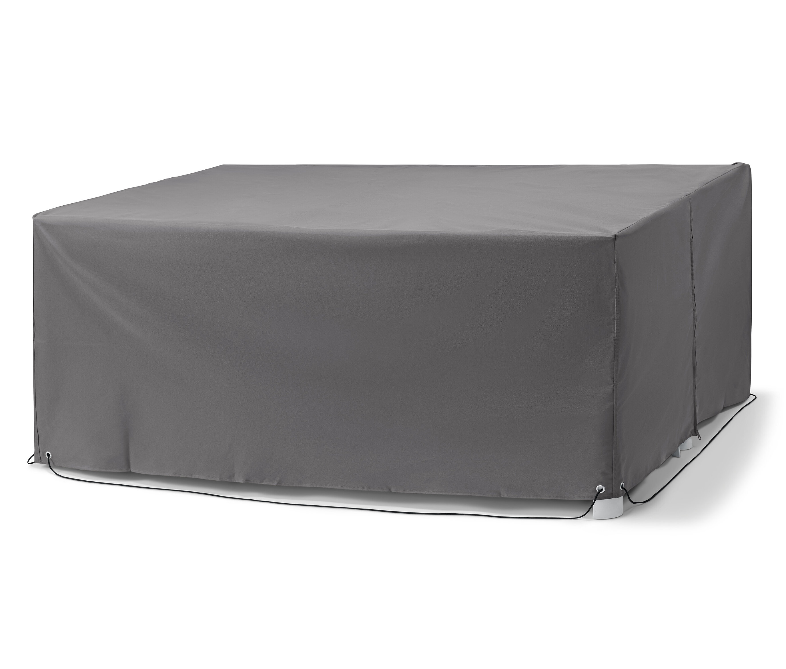 Graue Premium-Abdeckhaube für eine Eck-Lounge.