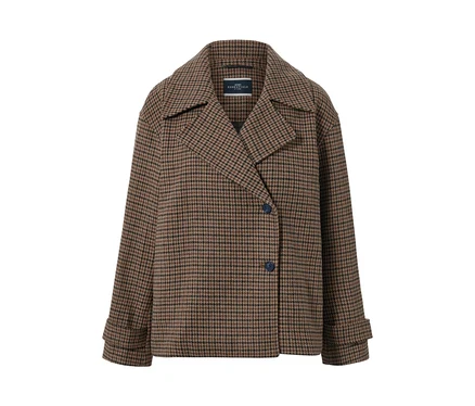 Karierte Jacke mit Wolle.