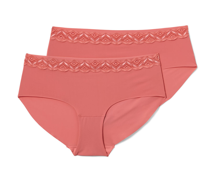 Zwei apricotfarbene Magic-Cut-Pantys.