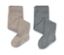 Zwei Baby-Strumpfhosen: beige und grau.