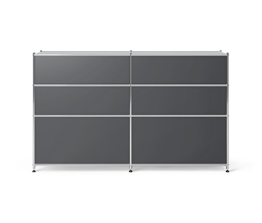 Graue Kommode Metall »CN3« mit 6 Schubladen.