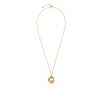 Goldene Kette Loops mit einer Kette und drei ineinandergreifenden Ringen.