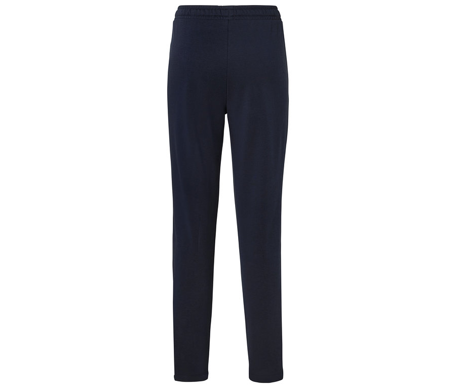 Dunkelblaue Hose mit Gummizug.