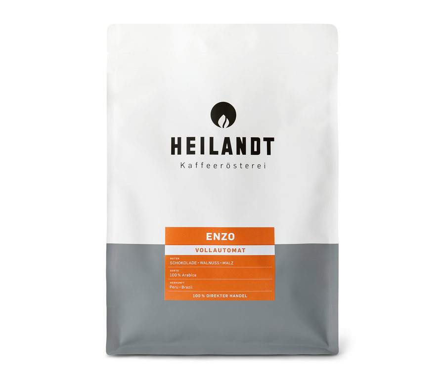 Verpackung Heilandt - Enzo Caffè Crema - 1 kg Ganze Bohne.
