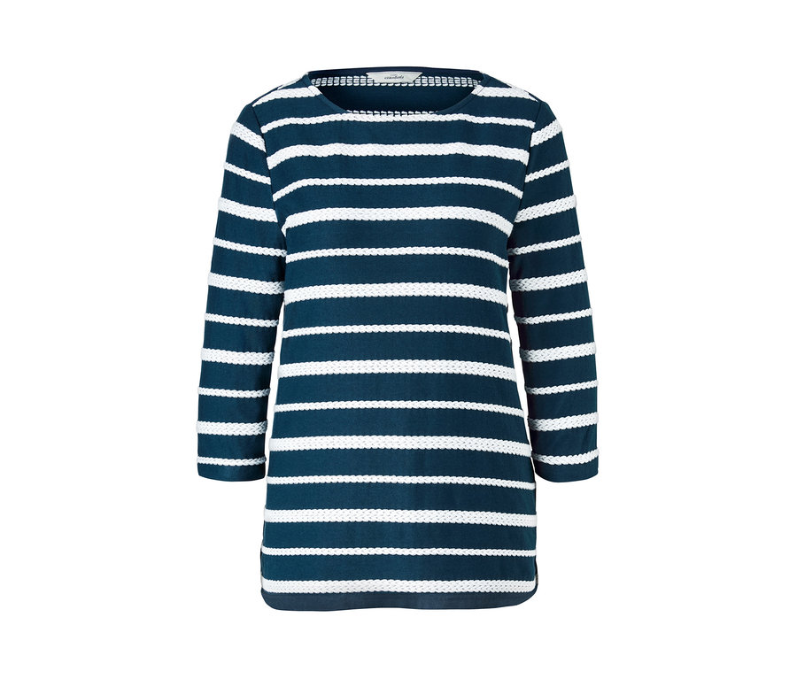 Gestreiftes Sweatshirt mit 3/4-Arm.